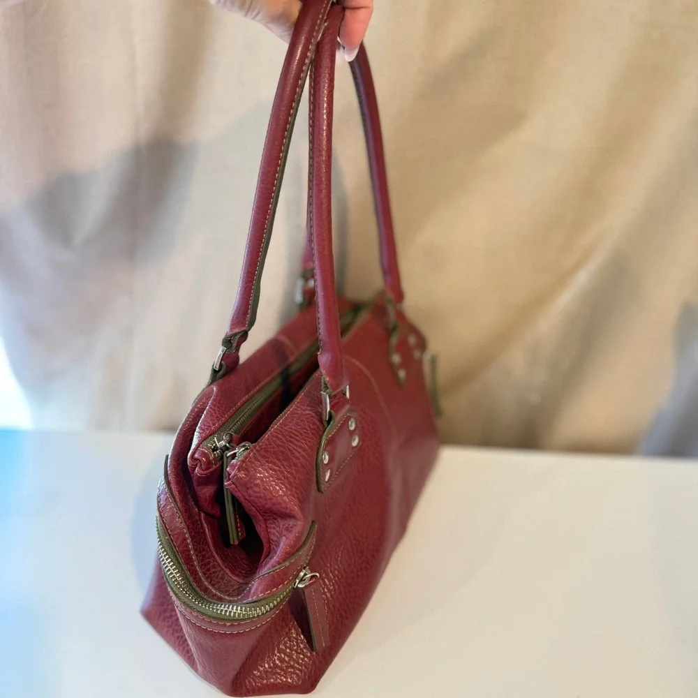 Matt & Nat Vegan Leather Satchel Handbag Burgundy Red Olive Green Shoulder Bag